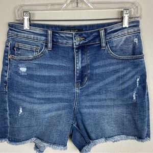 Judy Blue Blue Denim Distressed Cut off Shorts Medium